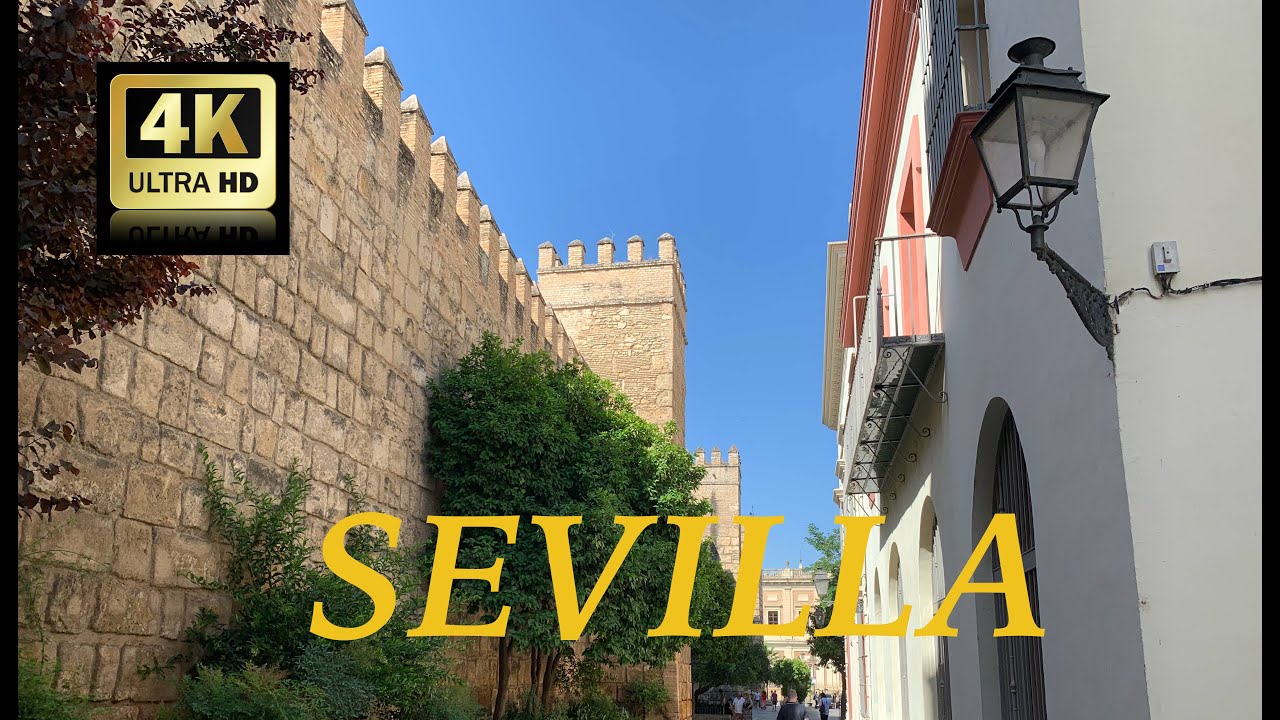 Sevilla, Juderia y Santa Cruz, city walking tour 4K