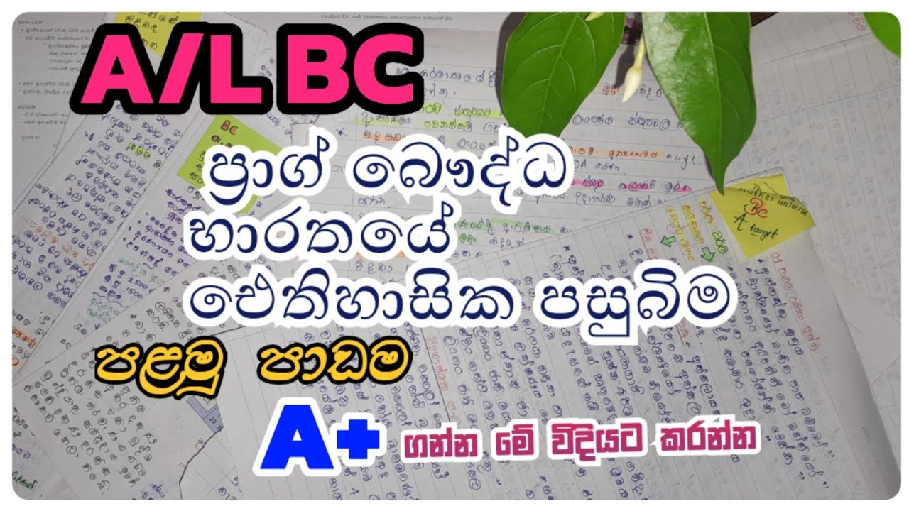 A/L BC පළමු පාඩම🙋‍♀️|ප්‍රාග් බෞද්ධ භාරතයේ ඓතිහාසික පසුබිම|වෛදික යුගය|🌻|#2024#bc#Exam#A/L#motivation#