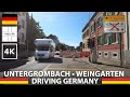 DRIVING in GERMANY 🚙 🇩🇪 Untergrombach to Weingarten - Deutschland fahren tour car [4K]
