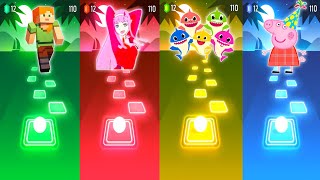 Minecraft vs 2 Phut Hon vs Baby Shark vs Peppa Pig - Tiles Hop EDM Rush | Dancing Road | Dancing Sky screenshot 5