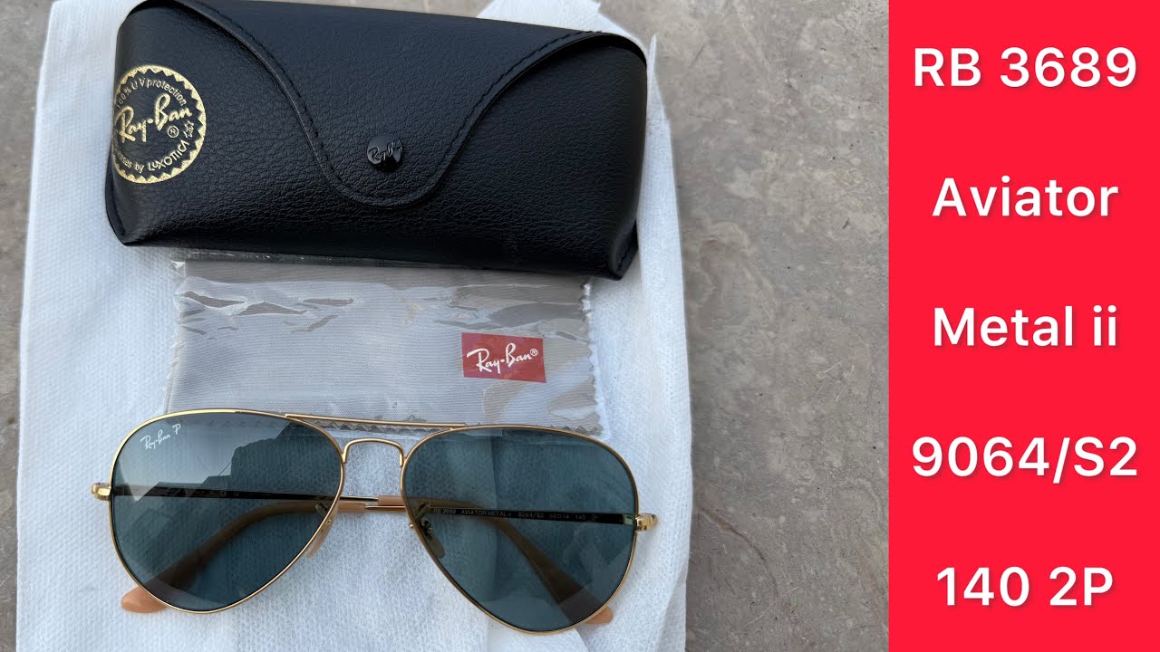 Ray Ban RB 3689 Aviator Metal II 9064/AF Polarized authentic. 0RB3689__004_48__STD__shad__cf  main image 4