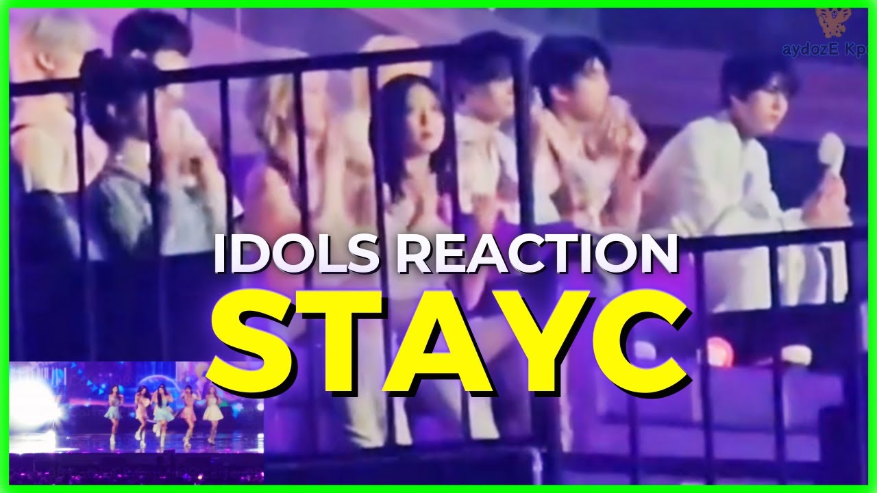 LE SSERAFIM IVE and ZB1 Reaction STAYC Teddy Bear + Bubble Golden Disc Awrds 2024 JAKARTA