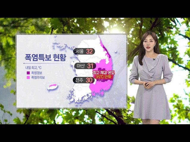 [날씨] 내일 한낮 30도 안팎 무더위…충청 이남 비 / 연합뉴스TV (YonhapnewsTV)