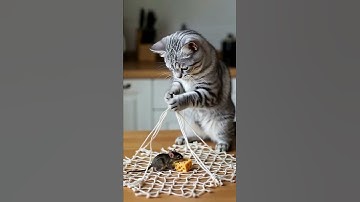 Uhh… 😺Which string am I supposed to pull! 😺#shorts #tabbycat #trap  #funnypets #pettrap