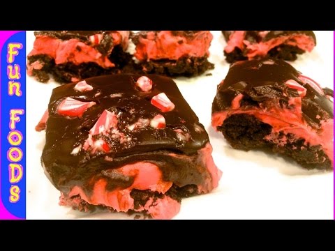 Peppermint Brownies Covered in Chocolate Ganache - Christmas Dessert Recipes