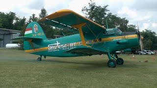 Trener Air Antonov An-2 engine start and takeoff at Gödöllő airfield