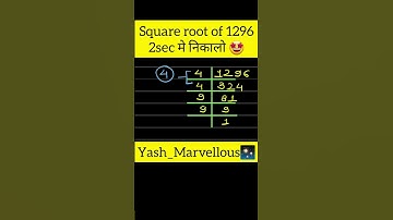 Easy Trick of Square root of 1296 🥳🤩 How to find square root trick #marvellous #viral #maths #tricks