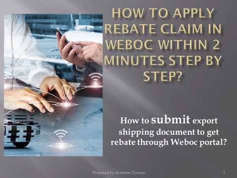 How to apply rebate online claims in weboc?