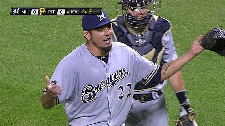 MIL@PIT: Garza tossed after hitting McCutchen twice