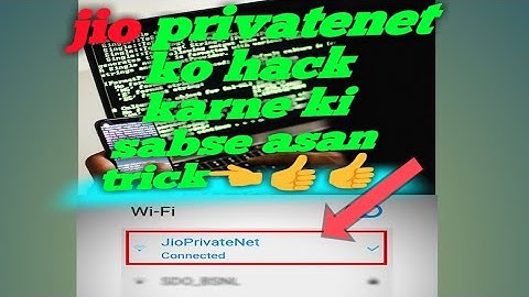 How to connect Jio private Net without password