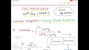 Definite Integration | JEE 2023 | 24th January | Shift 1 | Memory Based Question | SKY Sir