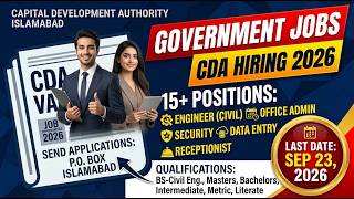 CDA Jobs 2026 Islamabad | 220+ New Vacancies | Apply Online | CDA Latest Jobs 2026 #islamabadjobs