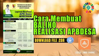 Cara Membuat Baliho Laporan Realisasi APBDesa di CorelDraw dan Contoh File Design Siap Edit