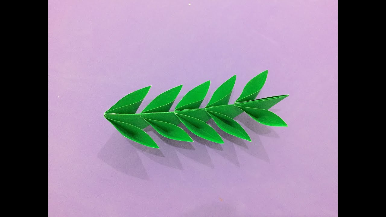 พับใบไม้  Update New  折纸 叶子 origami leaf พับกระดาษ ใบไม้、종이 접기、折り紙、 оригами、 Paper art DIY