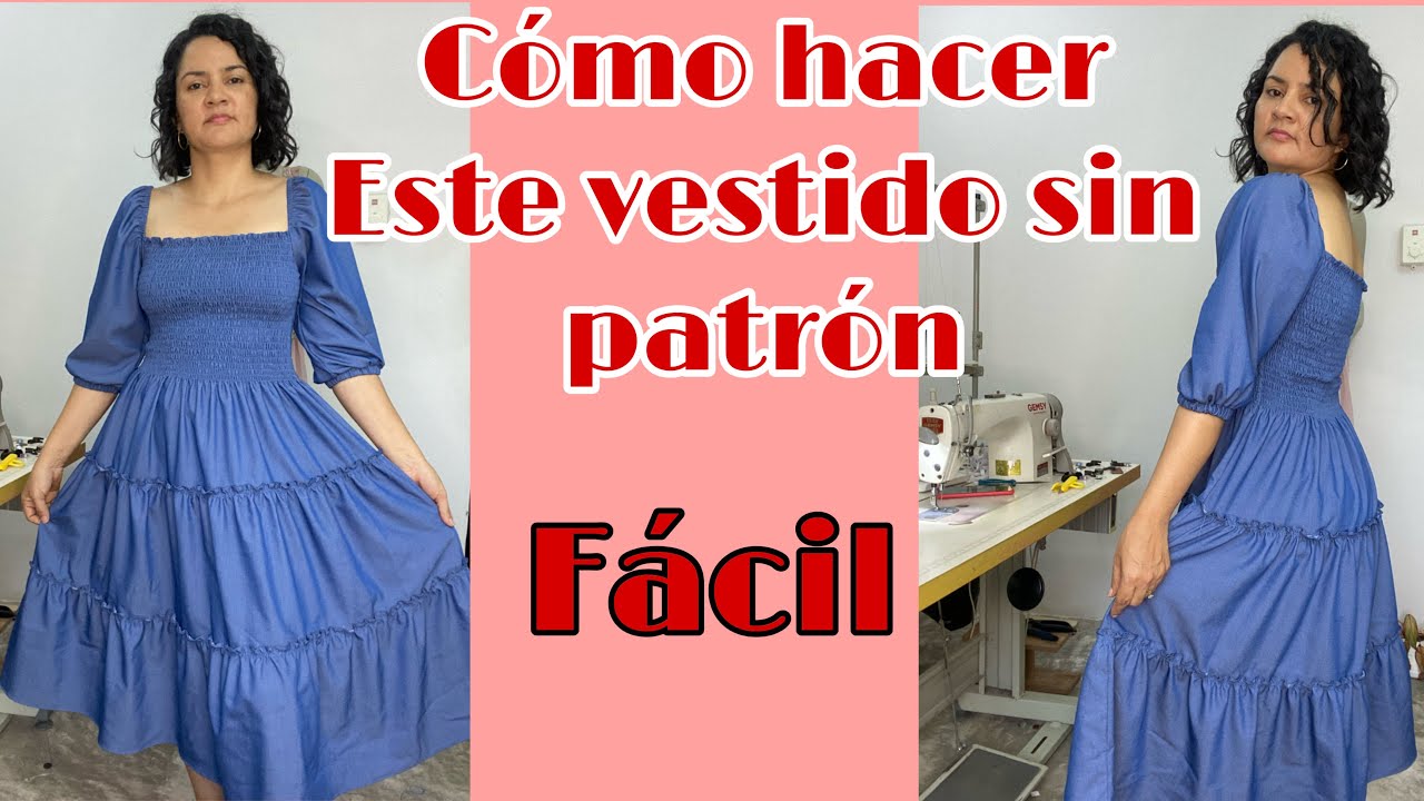 Te enseño cómo hacer este vestido sin patrón. fácil