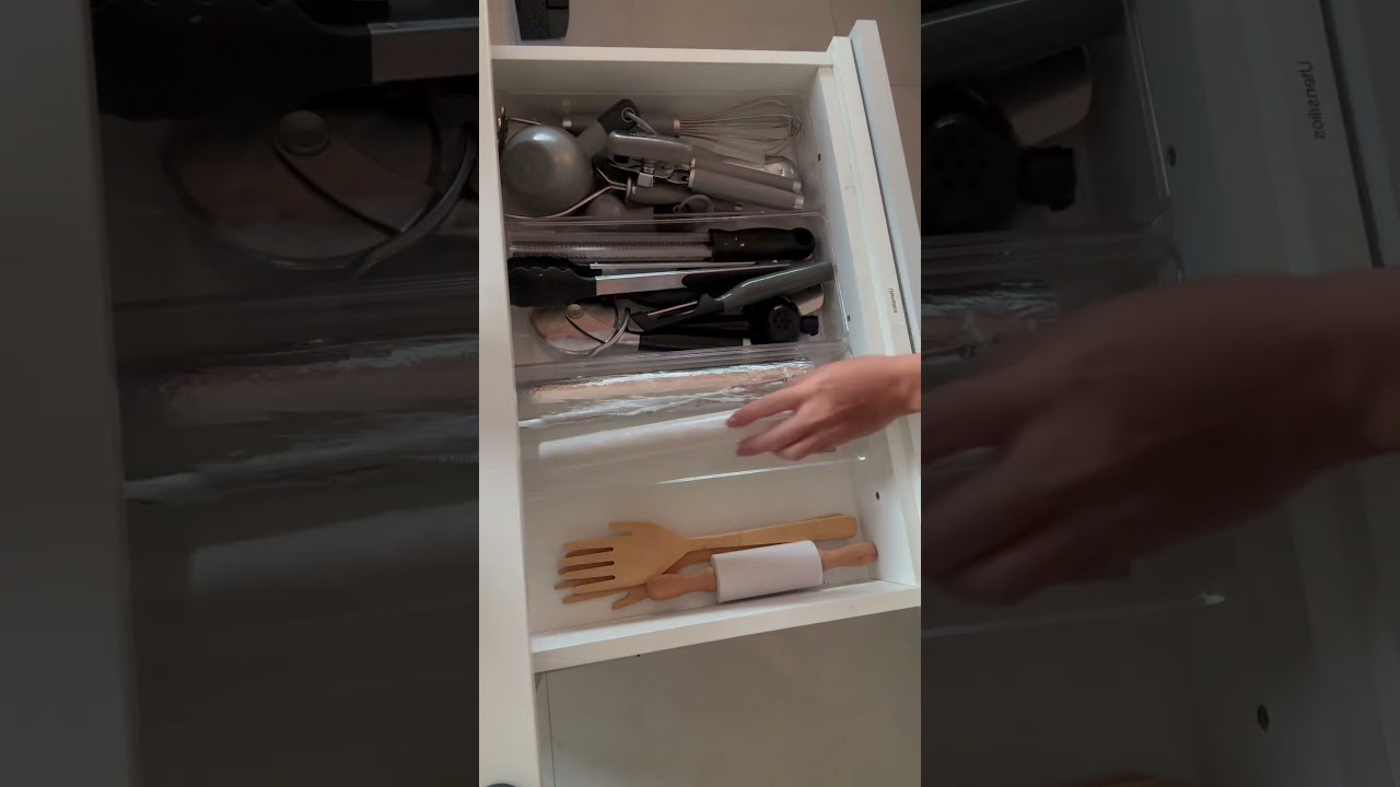 COMPRINHA DE ORGANIZADOR DE GAVETA - Organizador de rolo de papel alumínio e plástico filme #shorts