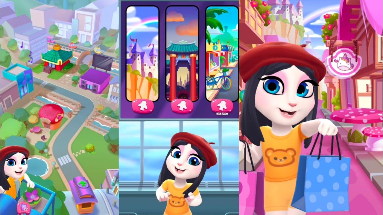 shopping-with-cute-cat-cat-games-on-screen-subscribe-games