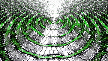 Animation of flow green metallic liquid with animated reflections. Loopable animation.