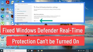 fixed windows defender real time protection can't be turned on