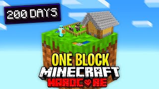 I Survived 200 Days on ONE BLOCK in Hardcore Minecraft.. Here's What Happened..