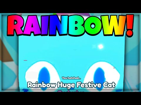 OMG!😲HATCHED *RAINBOW* FESTIVE HUGE CAT✨ IN PET SIMULATOR X! (Roblox)