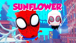 Video thumbnail of "The Spiderman song! 🕷 Sunflower- Post Malone 🌻 Cute cover by The Moonies Official"