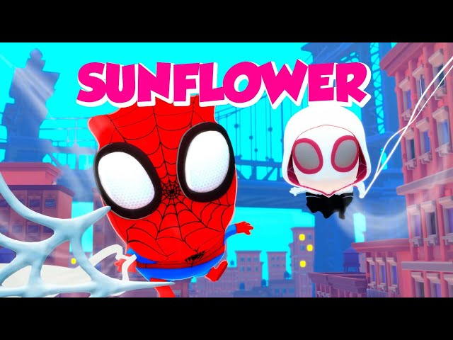 The Spiderman song! 🕷 Sunflower- Post Malone 🌻 Cute cover by The Moonies Official class=