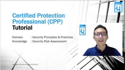Certified Protection Professional (CPP) tutorial - Security Risk Assessment