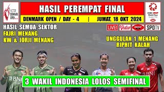 FAJRI JORJI KW MENANG ~ Hasil Lengkap 8 Besar Denmark Open 2024 Hari Ini ~ RINOV/PITHA Kalah