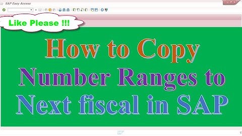 How to Copy Number Ranges to Next Fiscal Year in SAP