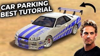 HOW TO MAKE PAUL WALKER SKYLINE GTR R34? (NEW UPDATE!) Car Parking Multiplayer