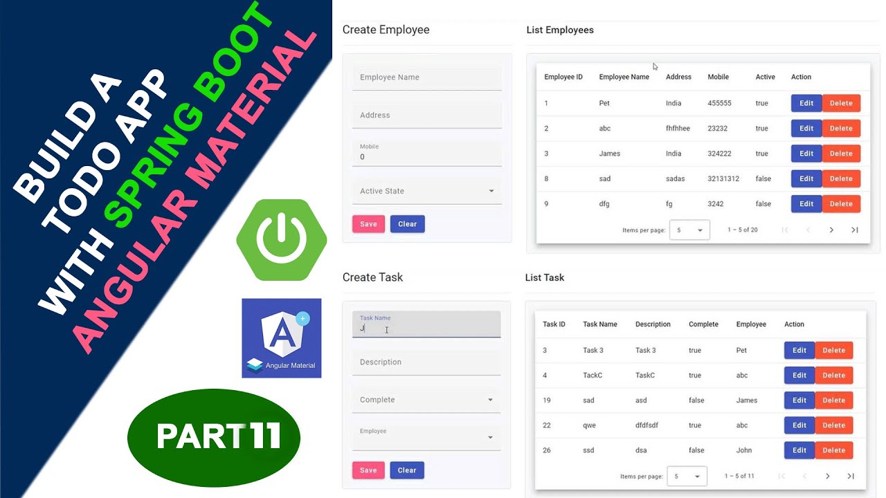 Build a Todo App with Spring Boot & Angular Material Part 11 - YouTube