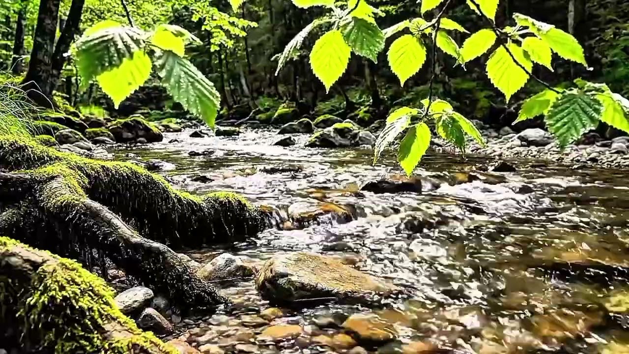 Peaceful Green Forest Stream 🌿 | Natural Water Ambience for Focus, Study & Relaxation