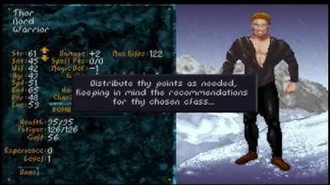 Arena : Elder Scrolls I 1 - Character Creation