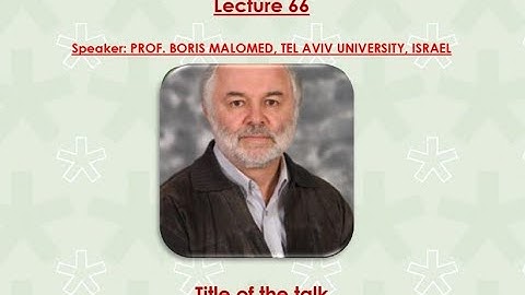 RUSA Lecture 66 - MULTIDIMENSIONAL SOLITONS - Prof. Boris Malomed