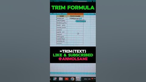 Excel Tips & Tricks | How to Use TRIM Formula in Excel How to Use TRIM Function in Excel #excel