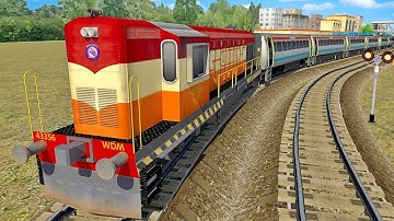 5 TRAINS CROSSING ON BUMPY FORKED RAILROAD CROSSING | Train Simulator 2022 Railroads Indian Railways