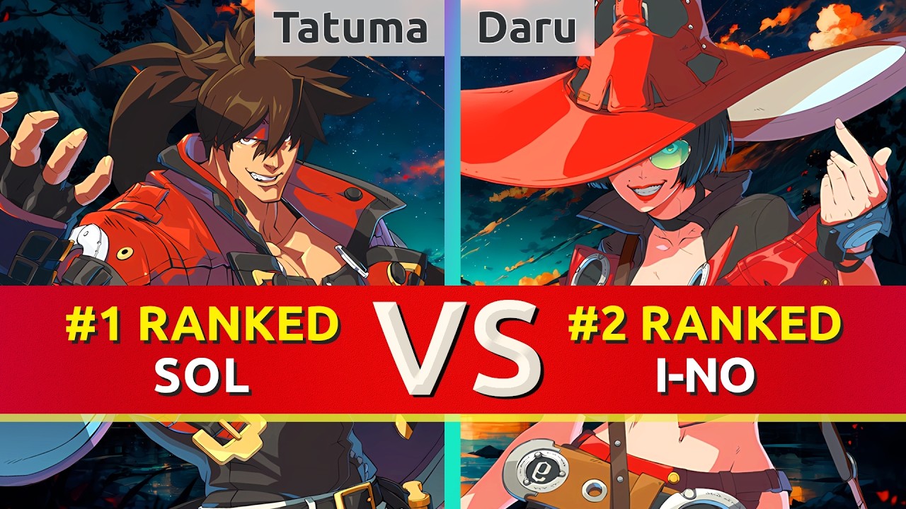 GGST ▰ Tatuma (#1 Ranked Sol) vs Daru (#2 Ranked I-No). High Level Gameplay