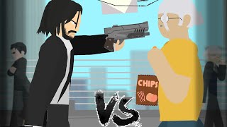 Taro Sakamoto Vs John Wick Sakamoto Days X John Wick Stick Nodes Fan Animation