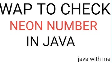 Neon number in java