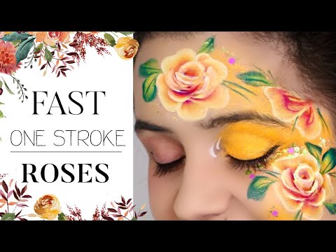 Rose ONE STROKE Face Paint Tutorial