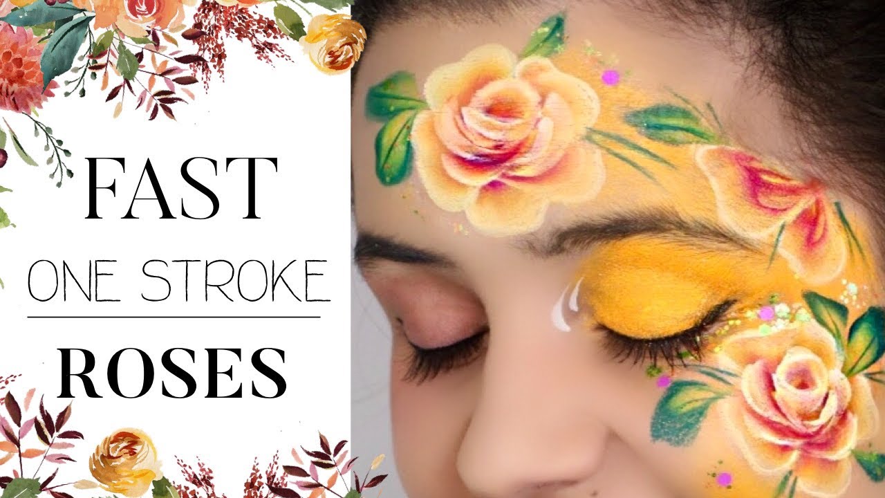 Rose ONE STROKE Face Paint Tutorial YouTube