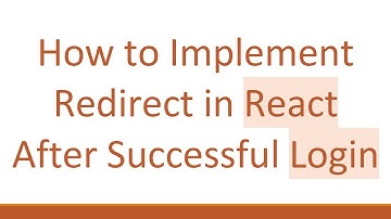 How to Implement Redirect in React After Successful Login