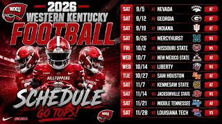 2026 Western Kentucky Football Schedule | Full WKU Hilltoppers Schedule 2026 Western Kentucky Football Schedule | Full WKU Hilltoppers Schedule