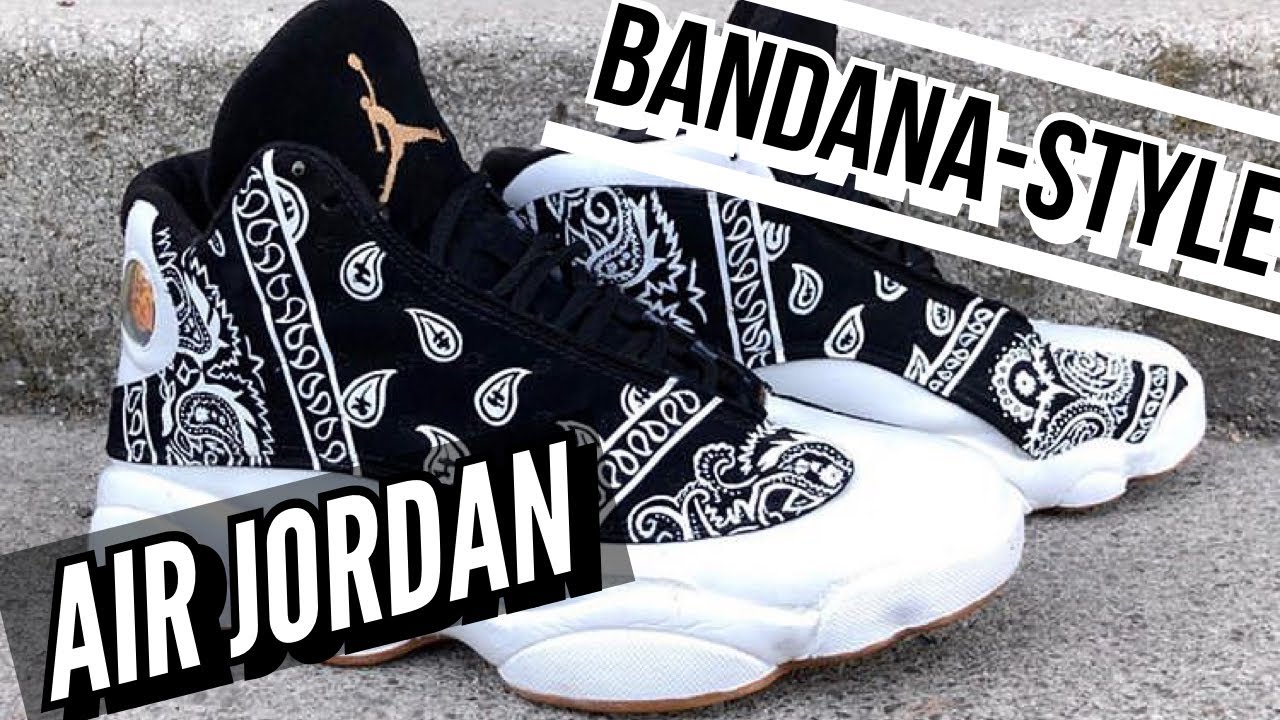 black and white bandana jordans
