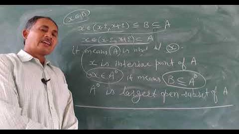 The interior of a set A is the largest open subset of A. | Uday Bhanu | B.A./B.Sc.