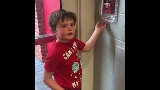 Tyler pulling fire alarms at school field house April 2018