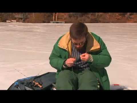 Connecting Leader to Ice Fishing Tip Up Line 