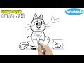 CAT &amp; FISH - How to Draw and Color for Kids - CoconanaTV