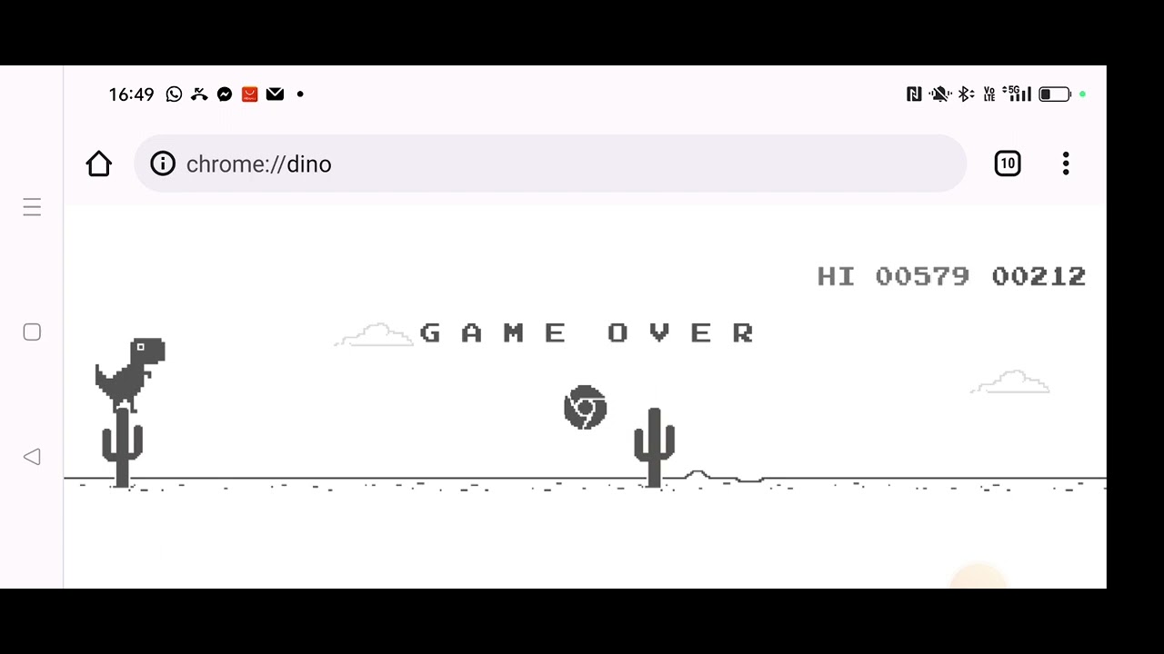 Jogo do dinossauro Google Chome- pontuação: 900 cactos, e no final do vídeo  tutorial de como jogar. 